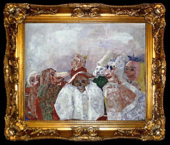 framed  James Ensor Masks Confronting Death Or Masks Mocking Death, ta009-2